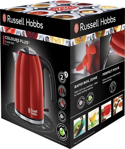 Електрочайник Russell Hobbs Colours Plus 1.7л, метал, червоно-чорний (20412-70) 362491 фото
