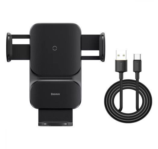 Автомобільний тримач З бездротовою зарядкою Baseus Wisdom Auto Alignment 15W (CGZX000001) Black 271344 фото