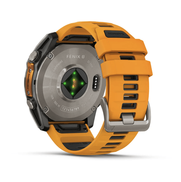 Смарт-годинник Garmin Fenix 8 51mm AMOLED Sapphire Titanium w. Spark Orange/Graphite Silicone Band (010-02905-10,010-02905-11) 344127 фото