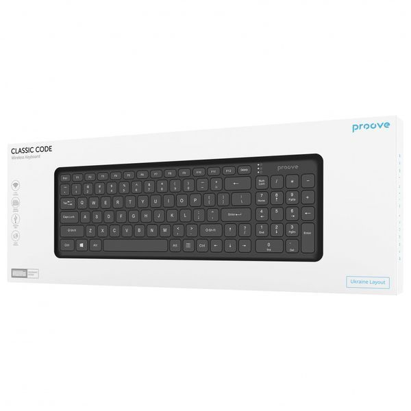 Бездротова клавіатура Proove Classic Code (Ukraine Layout) (KBCD00003002) white 338846 фото