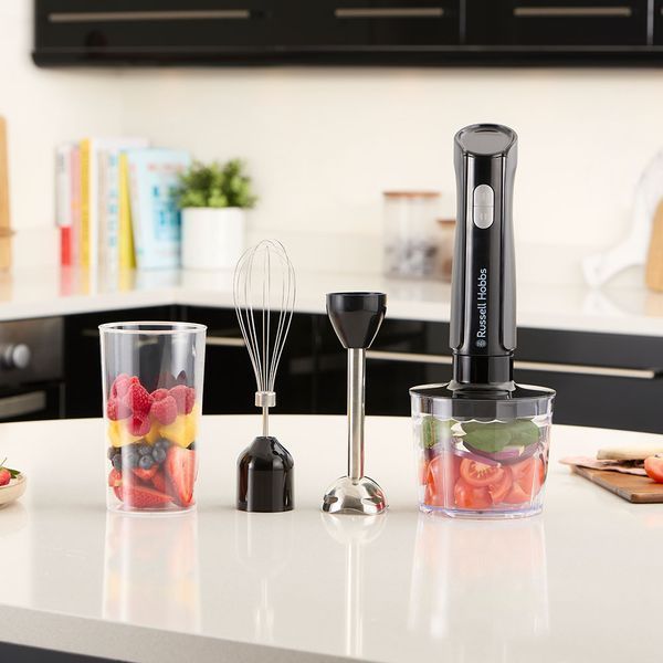 Блендер Russell Hobbs заглибний Desire Matte Charcoal, 500Вт, чаша-500мл, вінчик, міні-подріб., чорний (27141-56) 363565 фото