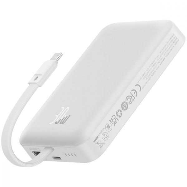 Зовнішній MagSafe Акумулятор Baseus 10000mAh 30W Magnetic Mini Type-C Edition (P1002210B223-00) Stellar White 328049 фото