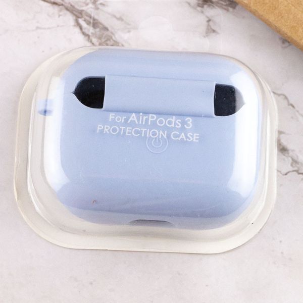 Силіконовий футляр з мікрофіброю для навушників Airpods 3 Блакитний / Lilac Blue 345013 фото