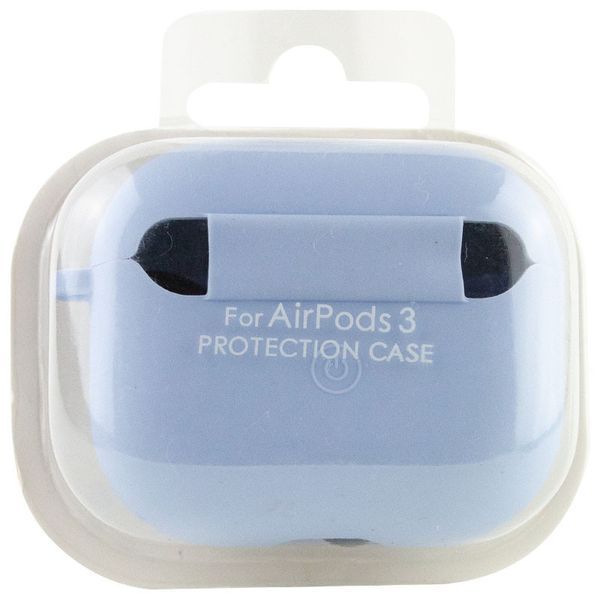 Силіконовий футляр з мікрофіброю для навушників Airpods 3 Блакитний / Lilac Blue 345013 фото