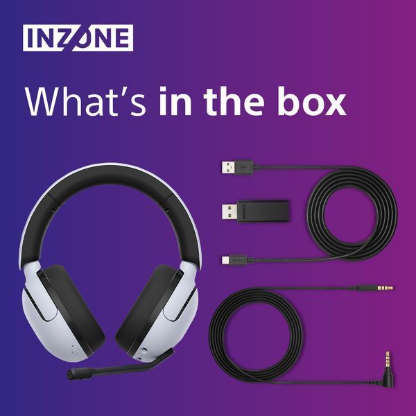 Гарнітура ігрова Over-ear Sony INZONE H5 Wireless, Mic, (WHG500W.CE7) Білий 379947 фото