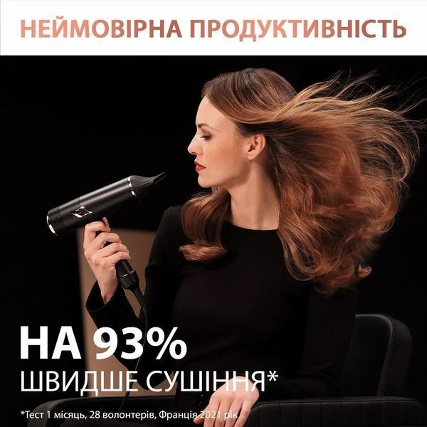 Фен Rowenta Ultimate Experience Maestria, 2000Вт, 3 режими, дифузор, кейс для зберігання, іоніз-я, хол. обдув, чорний (CV9920F3) 370279 фото