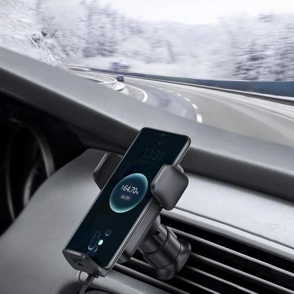Автомобільний тримач З бездротовою зарядкою Baseus Wisdom Auto Alignment 15W (CGZX000001) Black 271344 фото
