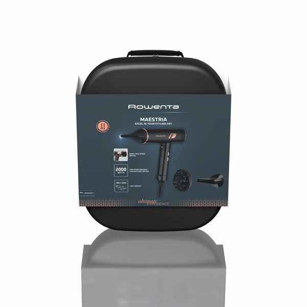 Фен Rowenta Ultimate Experience Maestria, 2000Вт, 3 режими, дифузор, кейс для зберігання, іоніз-я, хол. обдув, чорний (CV9920F3) 370279 фото