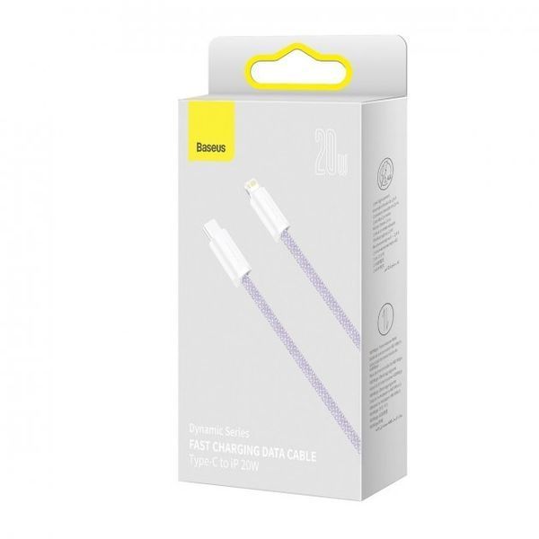 Кабель Baseus Dynamic Series Fast Charging Data USB кабель Type-C To IP 20W 2m (CALD000105) Purple 255231 фото