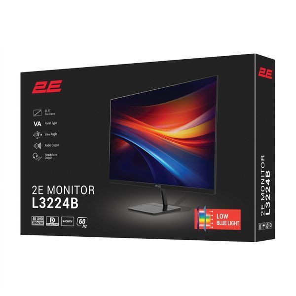 Монітор 2E 31.5" L3224B 2xHDMI, DP, VA, 3840x2160, MM 363678 фото