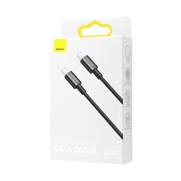Кабель Baseus Superior Series Fast Charging Data USB кабель Type-C To Type-C 100W 1М (CATYS-B01) Black 252273 фото