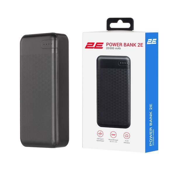 Акумулятор портативний літій-іонний Power Bank 2E 20000мА&middot;год, PD, QC 18Вт, чорний (2E-PB2004PD-BLACK) 374185 фото
