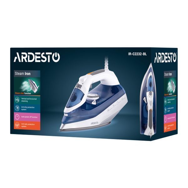 Праска Ardesto IR-C2232-BL, 2200Вт, 320мл, паровий удар, керам. підошва, синій 374601 фото