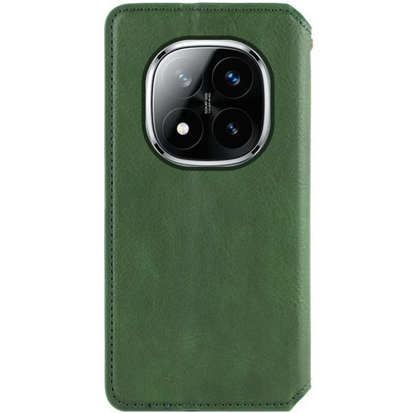 Шкіряний чохол-книжка GETMAN Cubic (PU) для Xiaomi Redmi Note 14 Pro 5G / 14 Pro+ Зелений 389751 фото