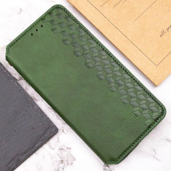 Шкіряний чохол-книжка GETMAN Cubic (PU) для Xiaomi Redmi Note 14 Pro 5G / 14 Pro+ Зелений 389751 фото