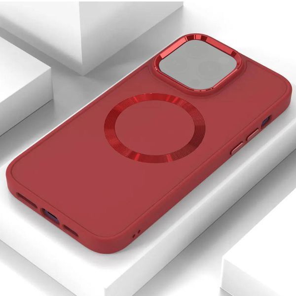 TPU чохол Bonbon Metal Style with MagSafe для Apple iPhone 15 (6.1") Червоний / Red 286071 фото