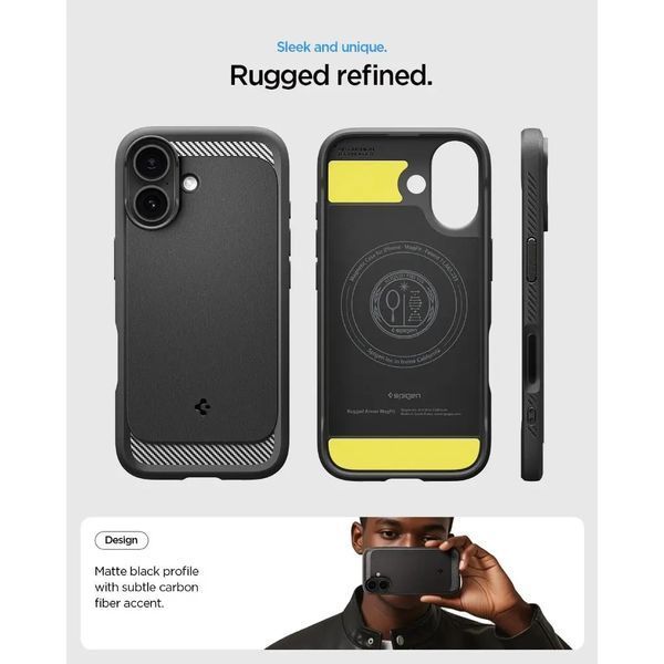 Чохол Spigen для iPhone 17, Rugged Armor MagFit, Matte Black (ACS10367) 395556 фото