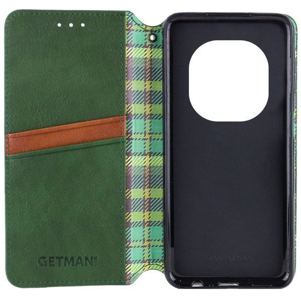 Шкіряний чохол-книжка GETMAN Cubic (PU) для Xiaomi Redmi Note 14 Pro 5G / 14 Pro+ Зелений 389751 фото