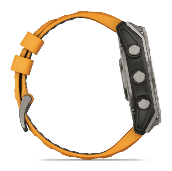 Смарт-годинник Garmin Fenix 8 51mm AMOLED Sapphire Titanium w. Spark Orange/Graphite Silicone Band (010-02905-10,010-02905-11) 344127 фото