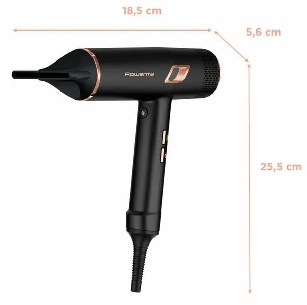 Фен Rowenta Ultimate Experience Maestria, 2000Вт, 3 режими, дифузор, кейс для зберігання, іоніз-я, хол. обдув, чорний (CV9920F3) 370279 фото