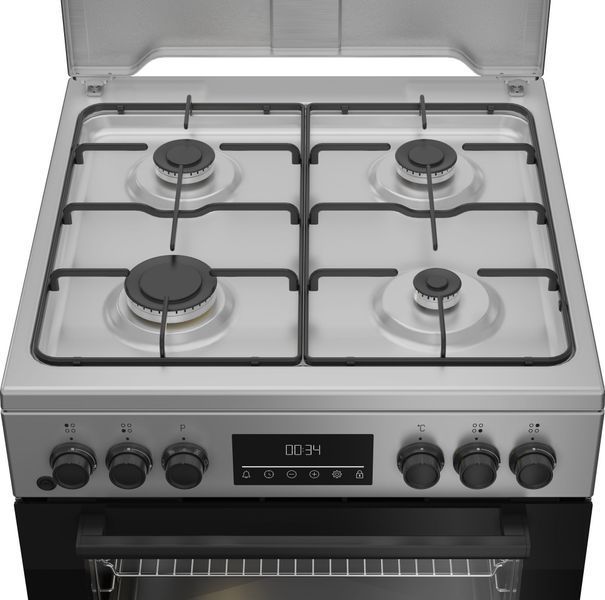 Плита Beko комбінована, 72л, 60x60см, дисплей, конвекція, сірий (FBM62320SDS) 374082 фото