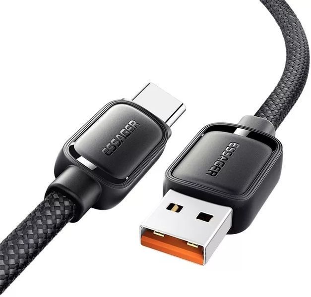 Кабель ESSAGER Jelly Bean Type-A-Type-C 7A Fully Compatible Magnetic Data Cable 1M (EXCT-TD01-P) Black 317296 фото