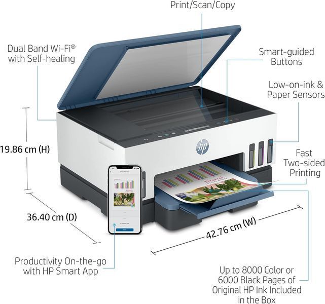 Багатофункціональний пристрій A4 HP Smart Tank 725 з Wi-Fi (28B51A) 373853 фото