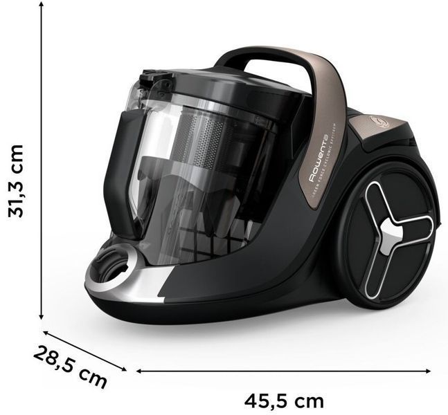 Пилосос Rowenta контейнерний Green Force Cyclnic Effitech+, 500Вт, конт пил -2.5л, НЕРА, чорний (RO7C89EA) 376107 фото