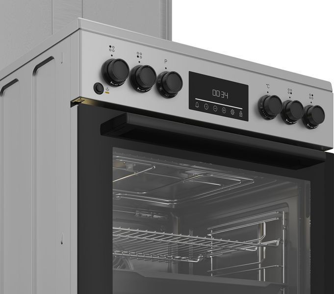 Плита Beko комбінована, 72л, 60x60см, дисплей, конвекція, сірий (FBM62320SDS) 374082 фото