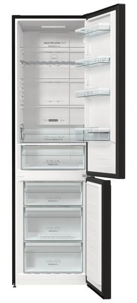 Холодильник з нижн. мороз. камерою Gorenje NRK620EABXL4, 200х60х60см, 2 двері, 235( 96)л, А++, Total NF , Зона св-ті, Зовн. Дисп 375367 фото