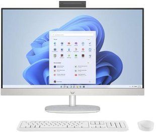 Комп'ютер персональний моноблок HP All-in-One 27" FHD IPS AG, Intel i3-N300, 8GB, F512GB, UMA, WiFi, кл+м, DOS, білий (A45E2EA) 366192 фото