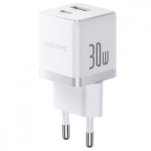 Зарядний Пристрій Baseus Palm Fast Charger Type-C+USB 30W (P1011160A213-00) white 396931 фото