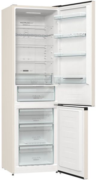 Холодильник з нижн. мороз. камерою Gorenje NRK6202AC4, 200х60х60см, 2 двері, 235( 96)л, А+, NoFrost+ , AdaptTech, Зона св-ті, LED Диспл зовнішній, ,бе 374805 фото