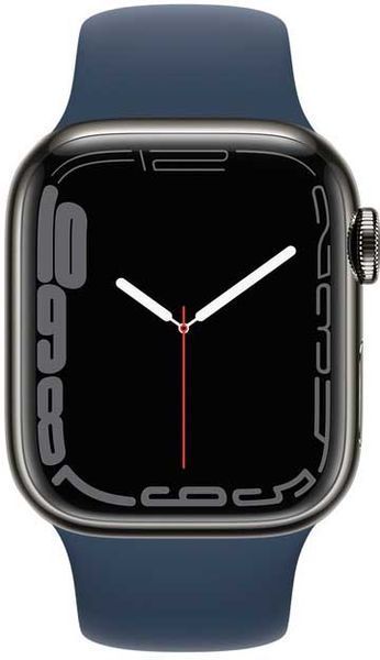 Смарт-годинник Apple Watch Series 7 GPS + LTE 41mm Graphite Stainless Steel Case With Abyss Blue Sport Band MKHJ3/MKJ13 224922 фото