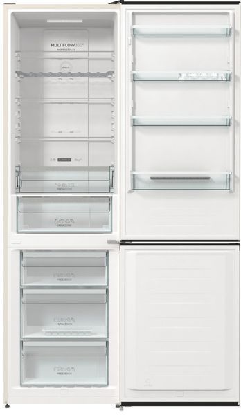 Холодильник з нижн. мороз. камерою Gorenje NRK6202AC4, 200х60х60см, 2 двері, 235( 96)л, А+, NoFrost+ , AdaptTech, Зона св-ті, LED Диспл зовнішній, ,бе 374805 фото