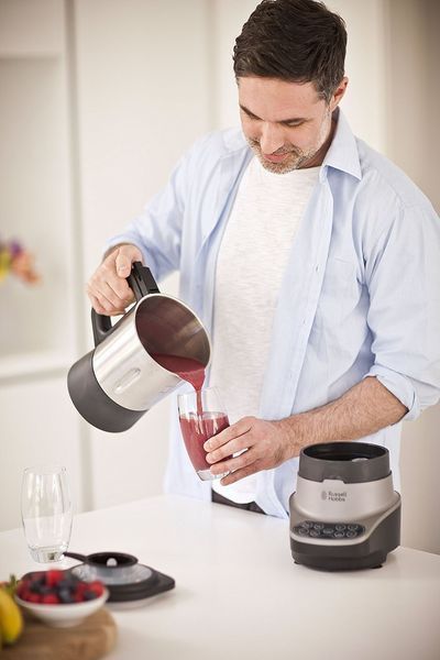Суповарка-блендер Russell Hobbs 1200Вт, чаша-1,75л, механічне керування, 8 авто. програм, нержав.сталь, платик, сіро-чорний (21480-56) 363610 фото