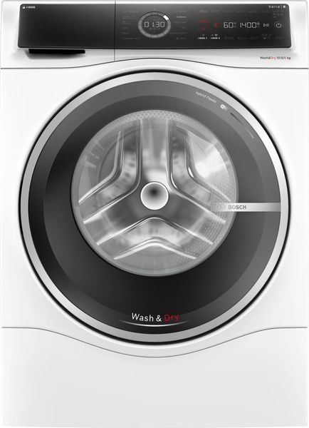 Прально-сушильна машина Bosch фронтальна, 10.5(6)кг, 1400, A, 60см, дисплей, i-Dos, інвертор, пара, білий (WNC254A0ME) 375466 фото