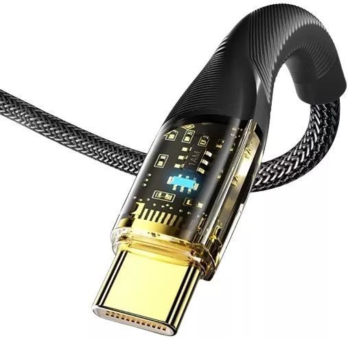 Кабель Essager Interstellar Transparent Design USB Charging Cable USB A to Type C 7A 2m (EXCT-XJA01-P) Black 315330 фото