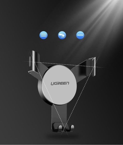 Автомобільний тримач UGREEN LP130 Gravity Drive Air Vent Mount Phone Holder (50564) Space Gray 288263 фото
