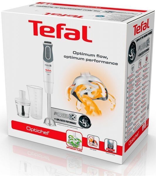 Блендер Tefal заглибний Optichef 800Вт, 3в1, чаша-800мл, чопер-500мл, турборежим, білий (HB641138) 373122 фото