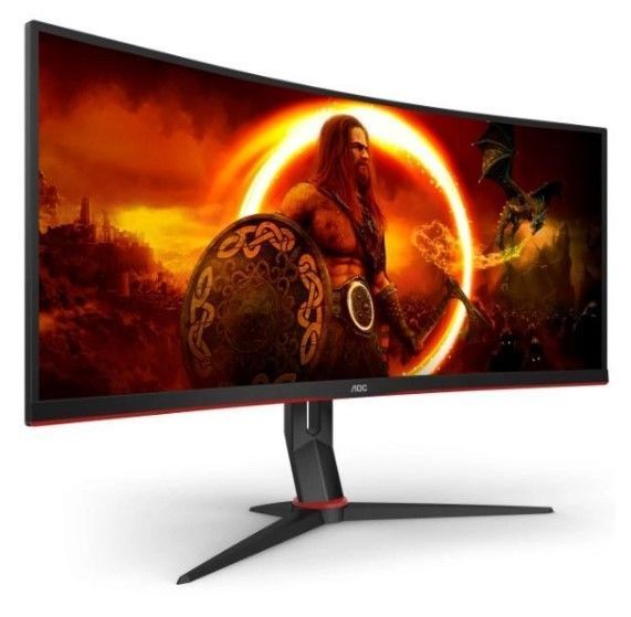 Монітор AOC 34" CU34G2XP/BK 21:9 VA Curved WQHD 180Hz HDMI DP USB Height Black/Red 316077 фото