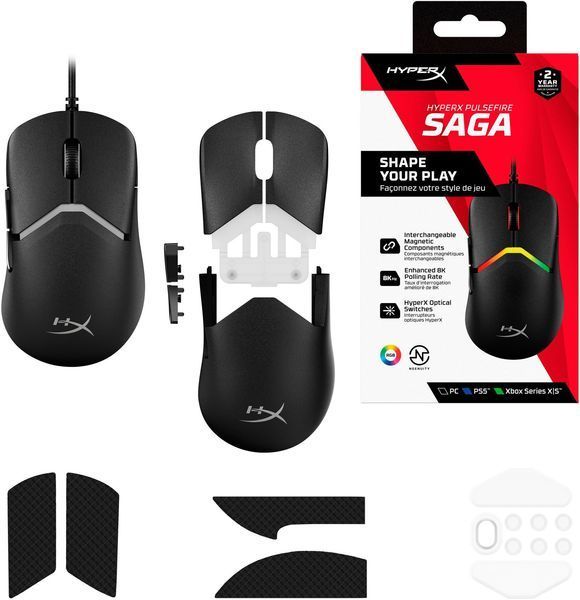 Миша HyperX Pulsefire SAGA, RGB, USB-A, чорний (A2PB3AA) 366148 фото