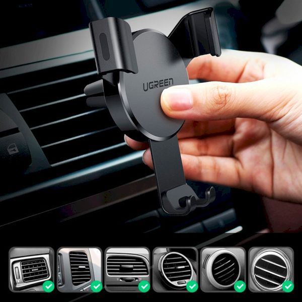 Автомобільний тримач UGREEN LP130 Gravity Drive Air Vent Mount Phone Holder (50564) Space Gray 288263 фото
