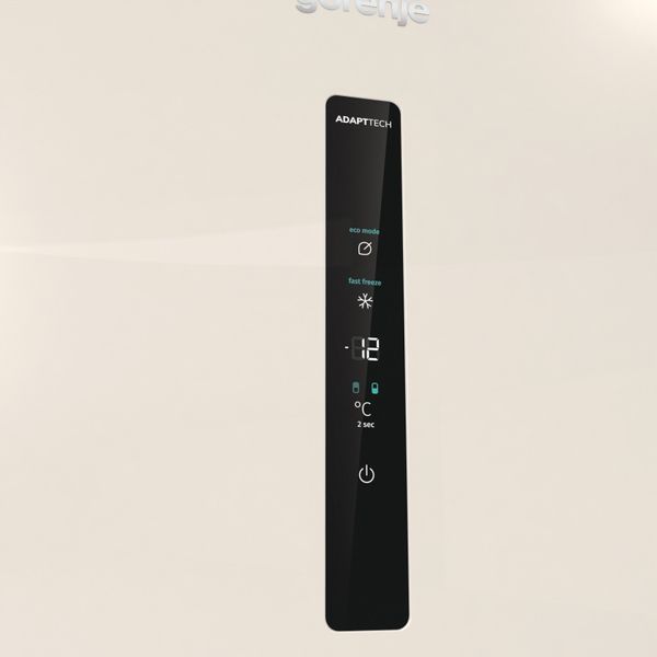 Холодильник з нижн. мороз. камерою Gorenje NRK6202AC4, 200х60х60см, 2 двері, 235( 96)л, А+, NoFrost+ , AdaptTech, Зона св-ті, LED Диспл зовнішній, ,бе 374805 фото
