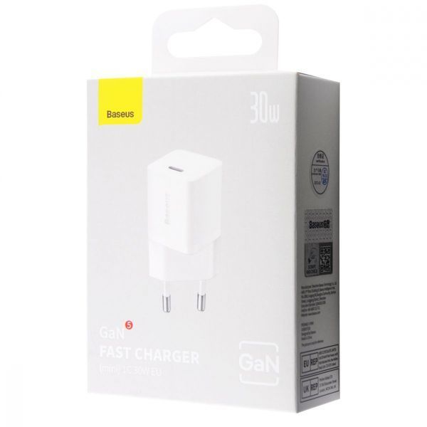 Зарядний Пристрій Baseus GaN5 Fast Charger 1C 20W CCGN050102 White 276666 фото