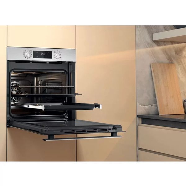 Духова шафа Whirlpool електрична, 71л, A+, дисплей, конвекція, телескопічні напрямні, нерж (OMR58HU1X) 373215 фото