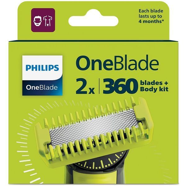 Змінні леза Philips OneBlade 360 QP624/50 з насадками для тіла 2 шт 370544 фото