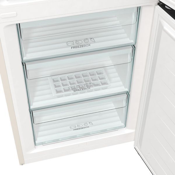 Холодильник з нижн. мороз. камерою Gorenje NRK6202AC4, 200х60х60см, 2 двері, 235( 96)л, А+, NoFrost+ , AdaptTech, Зона св-ті, LED Диспл зовнішній, ,бе 374805 фото