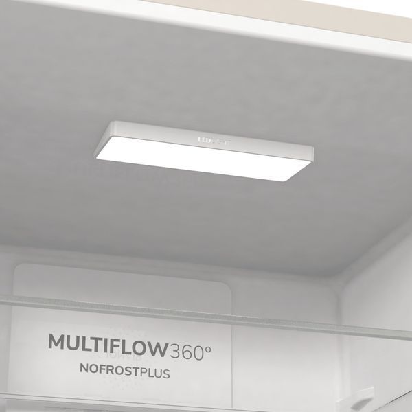 Холодильник з нижн. мороз. камерою Gorenje NRK6202AC4, 200х60х60см, 2 двері, 235( 96)л, А+, NoFrost+ , AdaptTech, Зона св-ті, LED Диспл зовнішній, ,бе 374805 фото