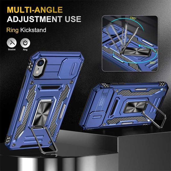 Ударостійкий чохол Camshield Army Ring для Apple iPhone XR (6.1") Синій / Navy 283597 фото